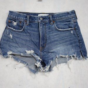 Abercrombie & Fitch Mom Denim Shorts Women Size 28/6 Blue High Rise Cotton Blend